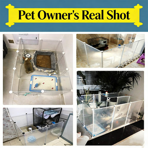Indoor Pet Dog Fence with Toilet Area Freely Combined Dog Cat Cage Isolation Barrier for Small Medium Dogs