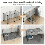 DIY Metal Mesh Panels Assembled Pet Cage Full Open Door Cat Cage Dog Fence for Small Dogs