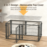 Fully Enclosed Dog Fence Cage Freely Combined Pet Pen for Small Medium Large Dogs Indoor Dog House