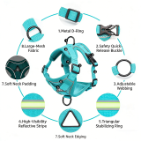 Vest Style Dog Harness Reflective Breathable Pet Cat Chest Strap Walking Leash