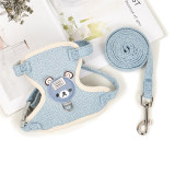 Adjustable Vest Type Pet Harness Breathable Dog Leash Set for Small Dogs Cats Rabbits
