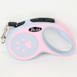 Retractable Dog Leash Anti-Punch Extendable Pet Walking Leash with Paw Print for Small Medium Dogs