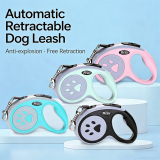 Retractable Dog Leash Anti-Punch Extendable Pet Walking Leash with Paw Print for Small Medium Dogs
