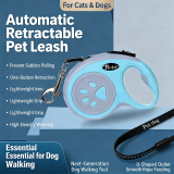 Retractable Dog Leash Anti-Punch Extendable Pet Walking Leash with Paw Print for Small Medium Dogs