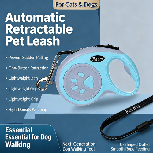 Retractable Dog Leash Anti-Punch Extendable Pet Walking Leash with Paw Print for Small Medium Dogs
