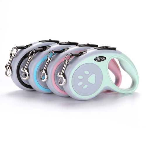 Retractable Dog Leash Anti-Punch Extendable Pet Walking Leash with Paw Print for Small Medium Dogs