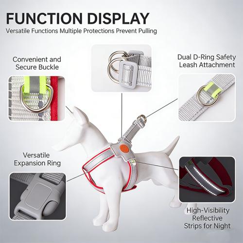 Reflective Dog Harness Vest Type Anti-Pull Breathable Pet Chest Harness for Outdoor Walking