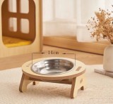 Anti-Slip Double Cat Bowl Anti-Tipping Pet Food Water Bowl for Adult Kitten Small Dogs