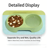 Double Cat Bowl Anti-Tipping Special Pet Feeding Bowl Food Water Bowl for Kitten Cat