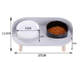 Crescent Double Cat Bowl Anti-Tipping Neck Protection Pet Food Water Bowl for Cats Dogs