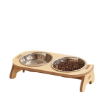 Anti-Slip Double Cat Bowl Anti-Tipping Pet Food Water Bowl for Adult Kitten Small Dogs