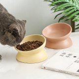 Elevated Ceramic Tilted Cat Bowl Neck Protection Anti-Slip Anti-Tipping Pet Bowl for Cats 