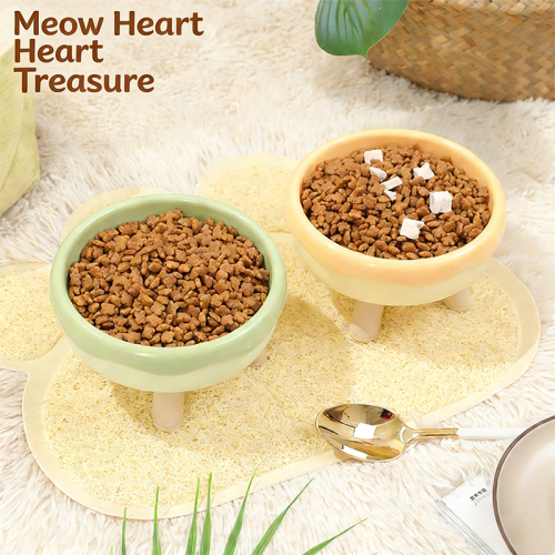 Donut Shaped Pet Bowl Large Caliber Elevated Cat Bowl Cute Non-slip Food Water Bowl for Cats Dogs