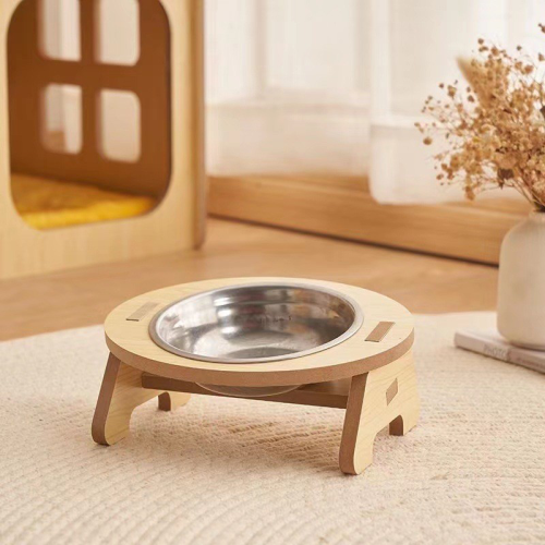 Anti-Slip Double Cat Bowl Anti-Tipping Pet Food Water Bowl for Adult Kitten Small Dogs