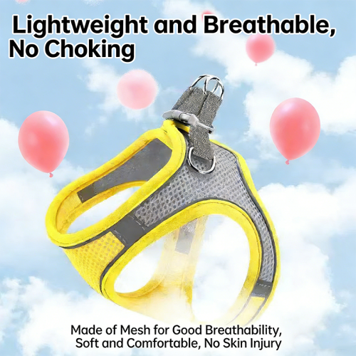 Reflective Breathable Vest Dog Harness Leash Set Adjustable Pet Chest Strap for Dogs Cats