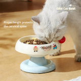 Cute Stainless Steel Pet Bowl Anti-Tipping Neck Protection Cat Food Bowl Durable Feeding Bowl for Cats Dogs