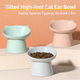 Tilted Elevated Pet Bowl, Cervical Protection Anti-Tipping Cat Food Bowl High Foot Feeding Bowl for Cats Small Dogs