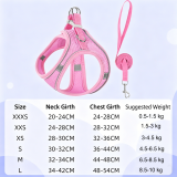 Reflective Breathable Vest Dog Harness Leash Set Adjustable Pet Chest Strap for Dogs Cats