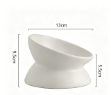 Elevated Ceramic Tilted Cat Bowl Neck Protection Anti-Slip Anti-Tipping Pet Bowl for Cats 