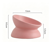 Elevated Ceramic Tilted Cat Bowl Neck Protection Anti-Slip Anti-Tipping Pet Bowl for Cats 