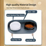 Crescent Double Cat Bowl Anti-Tipping Neck Protection Pet Food Water Bowl for Cats Dogs