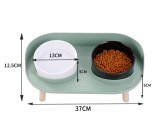Crescent Double Cat Bowl Anti-Tipping Neck Protection Pet Food Water Bowl for Cats Dogs