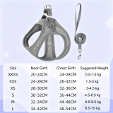 Reflective Breathable Vest Dog Harness Leash Set Adjustable Pet Chest Strap for Dogs Cats