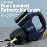 Dual Head Retractable Dog Leash 2 in 1 Double Traction Rope Automatic For Small Medium Dogs