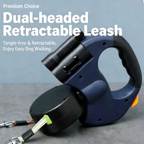 Dual Head Retractable Dog Leash 2 in 1 Double Traction Rope Automatic For Small Medium Dogs