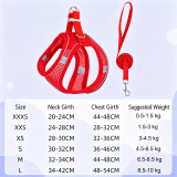 Reflective Breathable Vest Dog Harness Leash Set Adjustable Pet Chest Strap for Dogs Cats