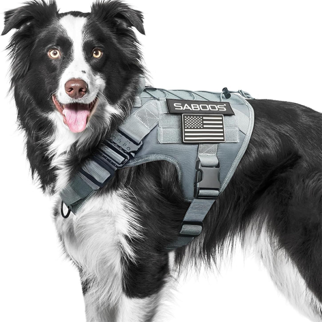 Tactical Dog Harness Adjustable Vest Type Anti-Pull Harness with Leash Collar for Small Medium Large Dogs