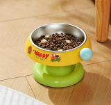 Cute Stainless Steel Pet Bowl Anti-Tipping Neck Protection Cat Food Bowl Durable Feeding Bowl for Cats Dogs