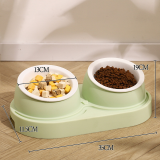 Slant Mouth Double Cat Bowl Anti-Tipping Pet Feeding Water Bowl for Cats