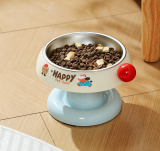 Cute Stainless Steel Pet Bowl Anti-Tipping Neck Protection Cat Food Bowl Durable Feeding Bowl for Cats Dogs