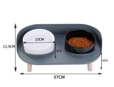 Crescent Double Cat Bowl Anti-Tipping Neck Protection Pet Food Water Bowl for Cats Dogs