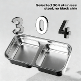 Double Stainless Steel Cat Bowl, Anti-tipping Pet Food Water Bowl, Feeding Dish for Cats Small Dogs