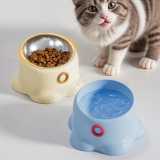 Octopus Shaped Cat Bowl Neck Protection Pet Feeder Anti-Tipping Cat Food Bowl With Stainless Steel Inner Bowl