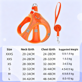 Reflective Breathable Vest Dog Harness Leash Set Adjustable Pet Chest Strap for Dogs Cats