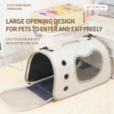 Portable Pet Travel Bag, Side Opening Single Shoulder Crossbody Bag, Breathable Large Capacity Carrier for Cats Small Dogs