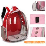 Full View Panoramic Cat Backpack, Transparent Space Capsule Pet Carrier, Breathable Double Shoulder Outdoor Cat Supplies