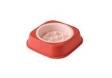 Solid Color Rim Slow Feeder Ceramic Pet Bowl With Stand, Anti-Choke Slow Eating Bowl for Cats Dogs
