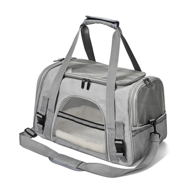 Foldable Transparent Pet Carrier, Portable Outdoor Handbag Single Shoulder Crossbody Bag, Breathable Travel Bag for Cats Dogs
