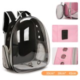 Full View Panoramic Cat Backpack, Transparent Space Capsule Pet Carrier, Breathable Double Shoulder Outdoor Cat Supplies