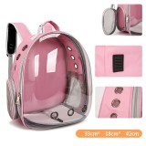 Full View Panoramic Cat Backpack, Transparent Space Capsule Pet Carrier, Breathable Double Shoulder Outdoor Cat Supplies
