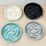 Simple Meteor Ceramic Slow Feeder Bowl, Anti-Choke Slow Eating Pet Bowl Anti-Tipping Feeding Basin for Cats Dogs