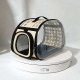 Foldable Transparent Pet Crossbody Bag, Breathable Large Capacity Cat Carrier, Portable Outdoor Travel Backpack for Cats Dogs