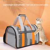 Foldable Pet Handbag, Large Space Outdoor Travel Bag, Mesh Breathable Portable Carrier for Cats Small Dogs