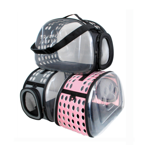 Foldable Transparent Pet Crossbody Bag, Breathable Large Capacity Cat Carrier, Portable Outdoor Travel Backpack for Cats Dogs