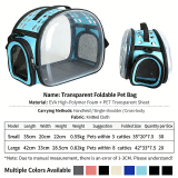 Foldable Transparent Pet Crossbody Bag, Breathable Large Capacity Cat Carrier, Portable Outdoor Travel Backpack for Cats Dogs