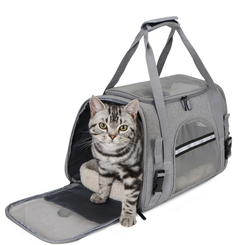 Foldable Pet Handbag, Breathable Outdoor Travel Carrier, Portable Lightweight Cat Dog Shoulder Bag for Daily Outing